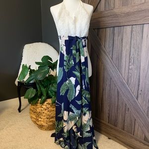 Cross Strap Open-back, High-Low Dress Small
